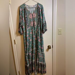 Walker & Wade NWOT Green Meadows Carrie Maxi Dress in size XXL (14-16-18)